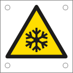 E49636M - Cartello alluminio pericolo bassa temperatura EN ISO 7010