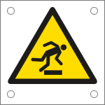 E49637M - Cartello alluminio pericolo inciampo EN ISO 7010