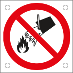 E49706N - Cartello bordo macchinauso divieto acqua per spegnimento..EN ISO 7010