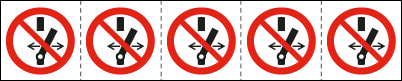 E49716MS - foglio n.5 etichette adesive 60x60 Non effettuare manovre..EN ISO7010