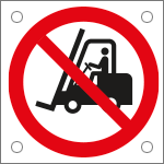 E49721M - Cartello bordo macchina vietato l'accesso a carrelli....EN ISO 7010