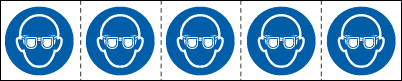 E49851MS - foglio n.5 etichette adesive 60x60 Obbligo occhiali EN ISO 7010