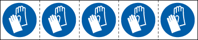 E49854MS - foglio n.5 etichette adesive 60x60 Obbligo uso guanti....EN ISO 7010