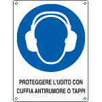 E625601X - Cartello obbliigo proteggere udito con …. EN ISO 7010
