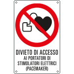 E632801KS - Etichetta autoadesiva divieto accesso portatori pace maker EN ISO 7010