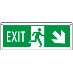 E720208X - Cartello Exit freccia basso dx EN ISO 7010