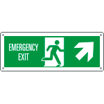 E720306X - Cartello uscita di emergenza freccia alto dx EN ISO 7010