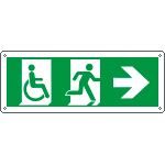 E720502W - Cartello uscita di emergenza disabili freccia a destra EN ISO 7010
