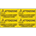 E91570B - foglio da 4 etichette autoadesive Solam.gli elettricisti..EN ISO 7010