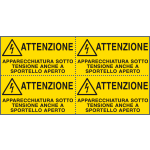 E91580B - foglio da 4 etichette autoadesive Apparecchiatura sotto...EN ISO 7010