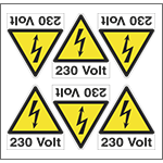 E91652A - foglio n. 6 etic.aut. "230 VOLT" +simb.
