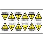 E91655B - foglio n.12 etic.aut."PERICOLO TENSIONE"