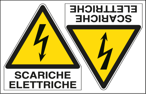 E9566A - Foglio 2 etichette Scariche Elettriche EN ISO 7010
