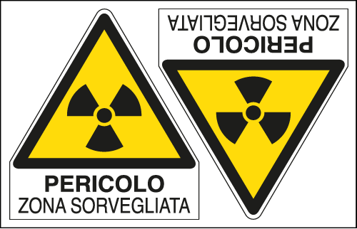E9570A - Foglio 2 etichette Pericolo Zona Sorvegliata EN ISO 7010
