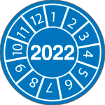 EBC49622 - confezione da 250 bollini datario anno 2022 VERDE
