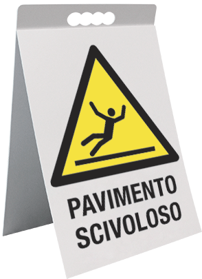 ECAP1759X - Cavalletto PVC pavimento scivoloso con simbologia EN ISO 7010