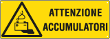EEF17133K - cartello autoadesivo EasyFix attenzione accumulatori EN ISO 7010