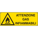 EEF1713K - cartello autoadesivo EasyFix attenzione gas infiammabili EN ISO 7010