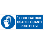 EEF1904K - cartello autoadesivo EasyFix obb. usare guanti protezione EN ISO 7010