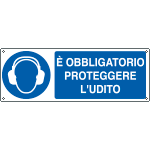 EEF1906K - cartello autoadesivo EasyFix obbligo proteggere l'udito EN ISO 7010