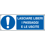 EEF1927K - cartello autoadesivo EasyFix obbligo lasciare liberi passaggi ISO 7010