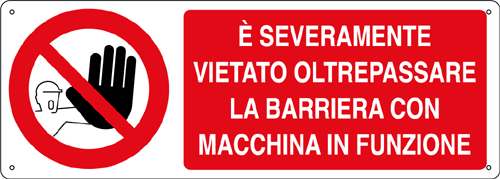 EF18051K - cartello autoadesivo EasyFix vietato oltrepassare la barriera