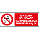 EF18076K - cartello autoadesivo EasyFix vietato sollevare manualmente carichi