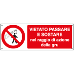 EF1828K - cartello autoadesivo EasyFix vietato passare sostare nel raggio autogr