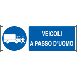 EF1909K - cartello autoadesivo EasyFix obbligo veicoli a passo d'uomo