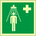 EL15102KS - Etichetta emergenza doccia di emergenza solo simbolo EN ISO 7010 lumin