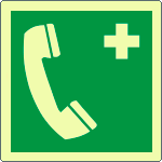 EL15116WS - Etichetta fotoluminescente telefono di emergenza EN ISO 7010