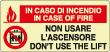 EL16135WA - Cartello luminescente vietato uso ascensore in caso incendio ENISO7010