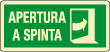 EL16143WS - Etichetta adesiva apertura a spinta destra EN ISO 7010
