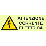 EL1743KP - cartello PVC rigido luminescen. DIN att.corrente elettrica EN ISO 7010