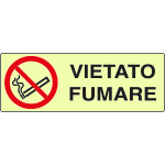 EL1801KP - cartello PVC rigido luminescente DIN vietato fumare EN ISO 7010