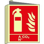 EL20126BIXA - cartelllo luminescente DIN PLUS bifacciale estintore