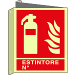 EL20150BIXA - cartello bifacciale estintore N. EN ISO 7010