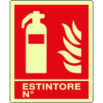 EL20150KS - Adesivo luminescente estintore n. EN ISO 7010