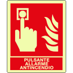 EL20174XA - Cartello luminescente pulsante allarme antincendio EN ISO 7010