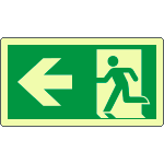 EL715101WA - Cartello luminescente uscita di emergenza sinistra EN ISO 7010