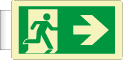 EL715102BWA - Cartello luminescente DIN PLUS Bifacciale uscita di emergenza dx