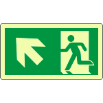 EL715105WS - Etichetta luminescente uscita emergenza freccia alto sx  EN ISO 7010