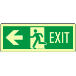 EL720201WP - Cartello fotoluminescente uscita emergenza sinistra EXIT
