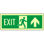 EL720203WP - Cartello luminescente DIN "exit" freccia nord EN ISO 7010