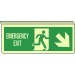 EL720308SKP - cartello sospeso luminesc.uscita emergenza freccia a dx EN ISO 7010