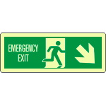 EL720308WP - Cartello luminescente DIN Emerg.Exit freccia basso dx EN ISO 7010