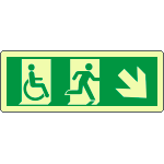 EL720508XP - Cartello uscita emergenza disabili freccia in basso a dx.lum.ENISO7010