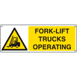 EYE1753K - Sign hazard FORK-LIFT TRUCKS OPERATING EN ISO 7010 W014