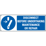 EYE1921K - sign hazard DISCONNECT BEFORE UNDER MAINTENANCE EN ISO 7010 M021