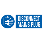 EYE199101K - sign hazard DISCONNECT MAINS PLUG EN ISO 7010 M006